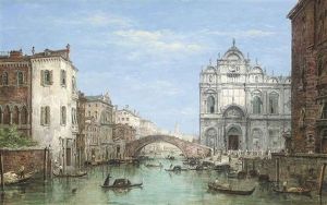 Gondolas Before The Campo San Zanipolo, Venice
