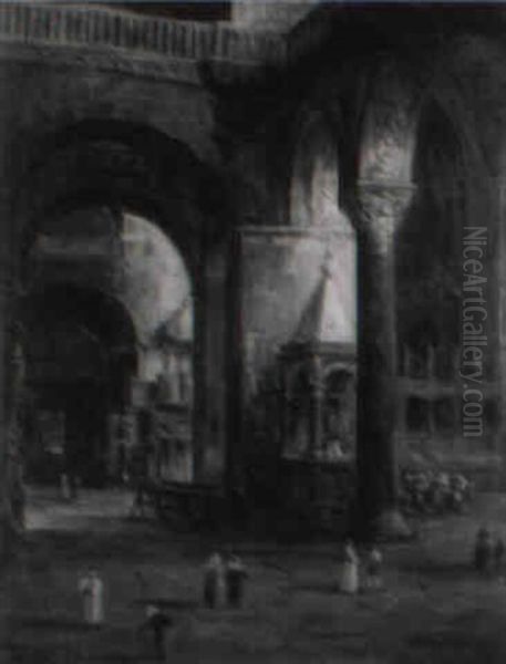 Townspeople And Clergy In Cathedral - view 1