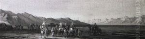 Caravan By The Shore Of A Lake by William Henry Haines
