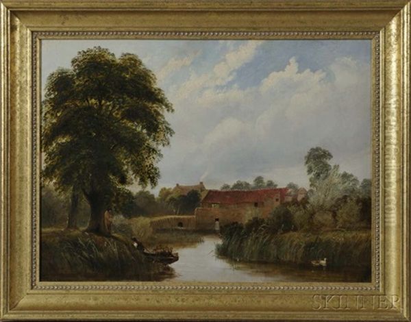 Landscape With Fisherman, Punt, And Eel Traps - view 1