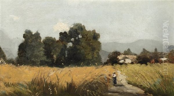 Landscape With Cottages And Figure On A Path - view 1