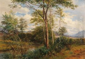 View Of Salzburg In The Background by Ludwig Halauska