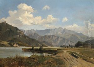 The Wild Kaiser At The Inn River by Ludwig Halauska