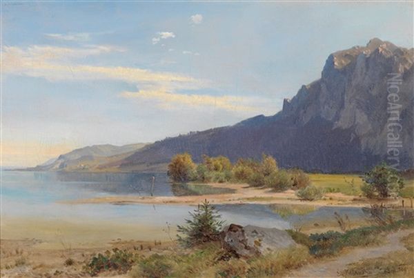 Die Mundung Des Weissenbachs In Den Attersee - view 1