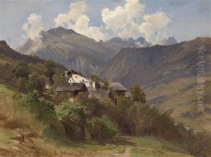 Motiv Aus Den Alpen (blick Auf Den Stubnerkogel?) by Ludwig Halauska