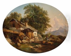 Alpine Idyll by Ludwig Halauska