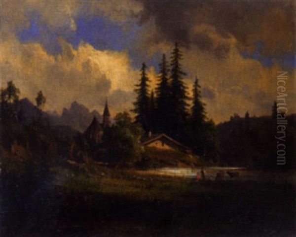 Sommerliche Flusslandschaft Im Gebirge - view 1