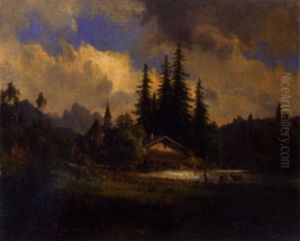 Sommerliche Flusslandschaft Im Gebirge