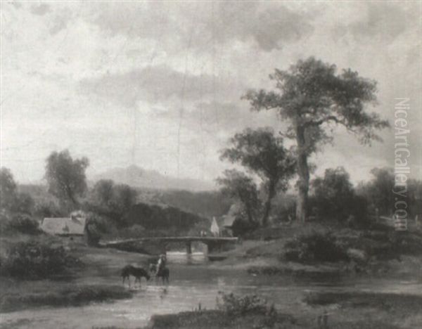 Landscape With Rider Watering Horses - view 1