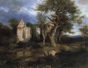 Kirchenruine Am Abend