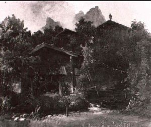 Muhle Beim Gebirgsbauernhof by Ludwig Halauska