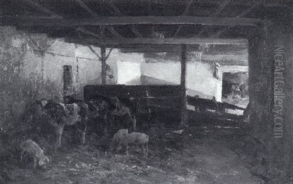 Stallinneres Mit Schweinen Und Kuhen - view 1