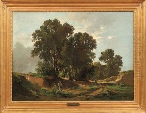 Torfstecher Im Dachauer Moos by Fritz Halberg-Krauss
