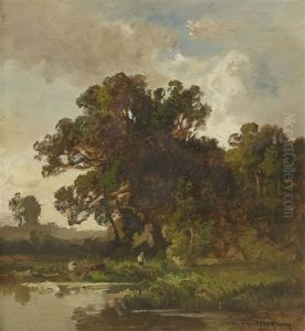 Tree Landscape With Shepherd Boy