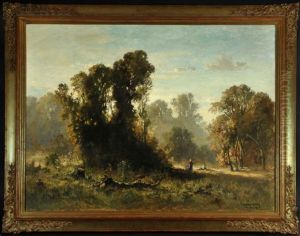 Reisigsammlerin In Baumlandschaft