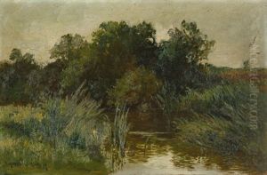 Landschaft Im Dachauer Moos (+ Waldweiher, Pencil, Verso)