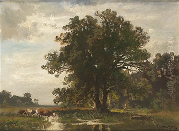 Weidelandschaft Mit Kuhen Und Ausladendem Baum - view 1