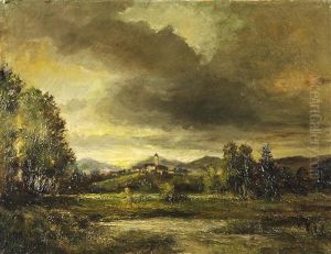Bayrisches Dorf In Gewitterstimmung