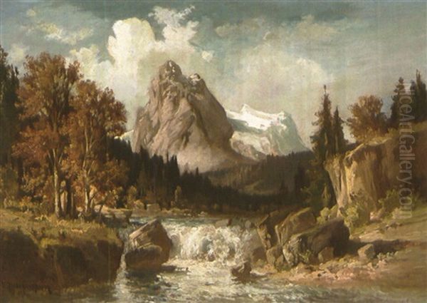 Wildbach Mit Gebirgskette - view 1