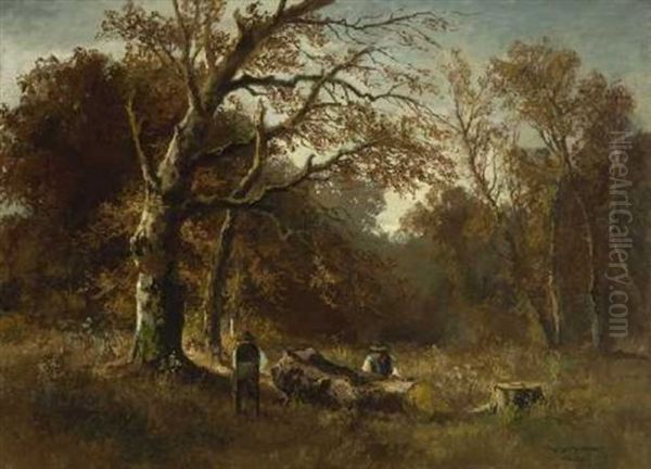 Holzarbeiter Im Herbstwald - view 1