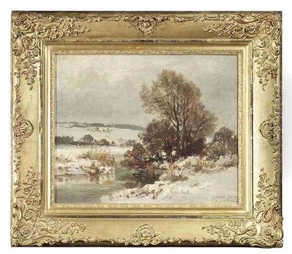 Weite Winterlandschaft, Im Vordergrund Ein Bach - view 1