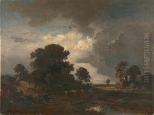 Heimziehende Herde Vor Dem Gewitter Heimziehende Herde Vor Dem Gewitter