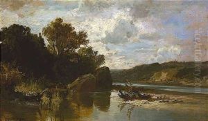 Herbstliche Uferlandschaft by Fritz Halberg-Krauss