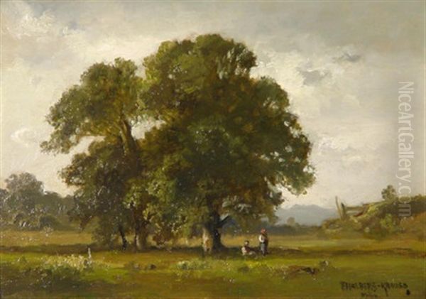 Rastendes Paar In Landschaft - view 1