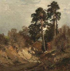 Hohlweg Bei Dachau. Iii by Fritz Halberg-Krauss