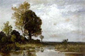 Moorlandschaft, Im Hintergrund Kleines Dorf