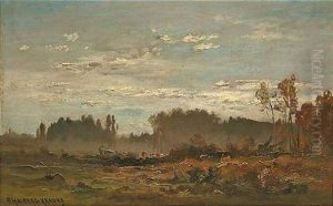Herstliche Landschaft Am Waldrand by Fritz Halberg-Krauss