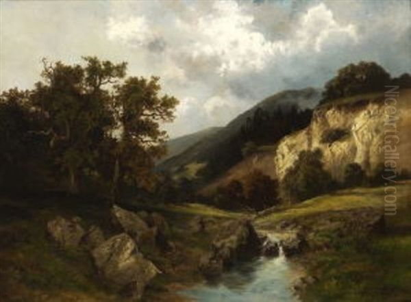 Gebirgstal Mit Einem Bach - view 1