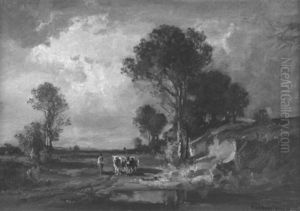 Dachauer Landschaft Mit Ochsenfuhrwerk