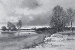 Winterabend An Der Amper by Fritz Halberg-Krauss
