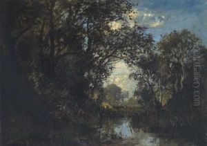 Sommerabend Am Waldweiher by Fritz Halberg-Krauss