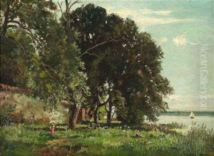 Die Fraueninsel Am Einem Sommertag by Fritz Halberg-Krauss