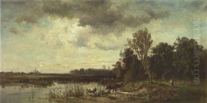 Kuhe Am Seeufer by Fritz Halberg-Krauss