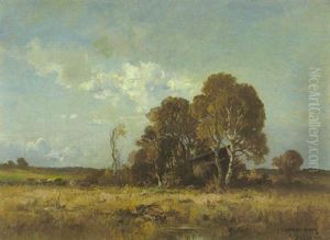 Herbstliche Moorlandschaft Mit Einer Hutte Unter Birken Und Weidendem Vieh Herbstliche Moorlandschaft Mit Einer Hutte Unter Birken Und Weidendem Vieh