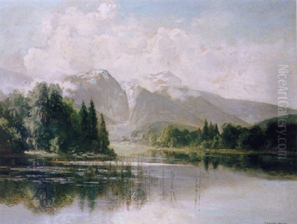 Mountainous Lake Landscape - view 1