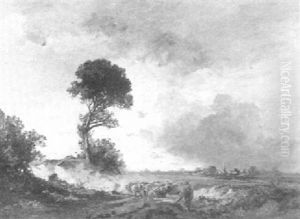 Tending His Flock by Fritz Halberg-Krauss