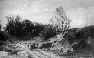 Bauer Mit Seinem Fuhrwerk Auf Dem Heimweg by Fritz Halberg-Krauss