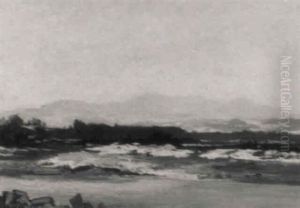 Voralpenlandschaft Im Vorfruhling (blick Auf Die Benediktenwand?) by Fritz Halberg-Krauss