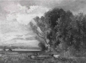 Kuhe Am Seeufer by Fritz Halberg-Krauss