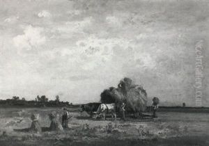 Kornernte Im Voralpenland by Fritz Halberg-Krauss