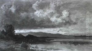 Seenlandschaft Mit Schilfg_rtel by Fritz Halberg-Krauss