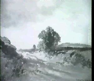 Hugelige Landschaft Vor Munchen by Fritz Halberg-Krauss