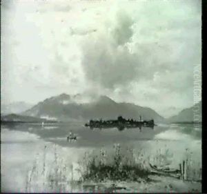 Blick Auf Die Fraueninsel Im Chiemsee by Fritz Halberg-Krauss