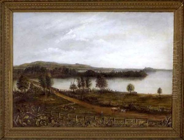 Rural Pennsylvania Farm Scene Along A River - view 1