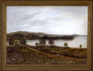 Rural Pennsylvania Farm Scene Along A River