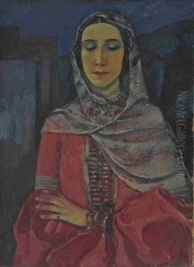 Madchen In Ukrainischer Tracht by  Halil (Mussayassul)